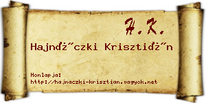 Hajnáczki Krisztián névjegykártya